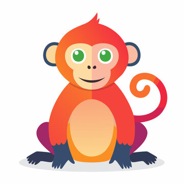 Cute cartoon monkey illustration