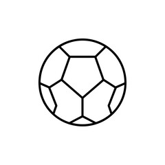 Naklejka premium Black line icon of a soccer ball on transparent background 