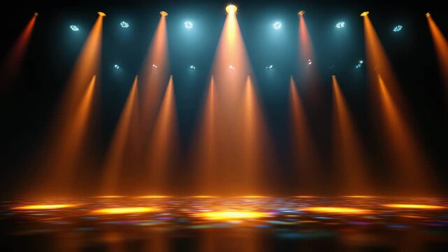 shining spotlights on a stage party disco background animation