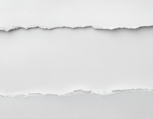 Naklejka premium White torn paper edges horizontal rip texture background.
