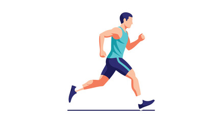 Obraz premium Man Running, Athlete Sprinting, Fitness and Healthy Lifestyle
