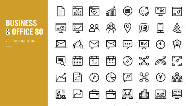 Office and Business icon set. Editable