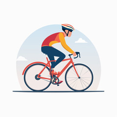 Obraz premium Cyclist Riding a Bicycle