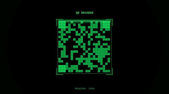 QR code scanner beam HUD animated overlay