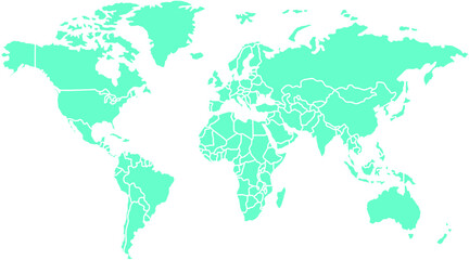 Obraz premium World Map Vector Global Geography Clean Layout.