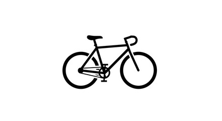 Fototapeta premium Bicycle Icon Black Outline Drawing.