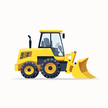Yellow Front Loader Construction Vehicle Illustration
