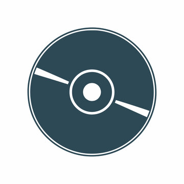 Minimalist CD or DVD Disc Icon - Vector Illustration for Digital Media, Music, and Data Storage