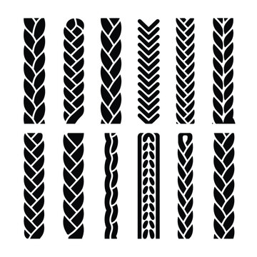 Collection of Black Braided Patterns and Textures