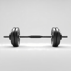 A minimalist 3D render of a simple symmetrical barbell