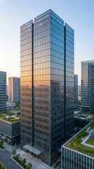 Obraz premium Perovskite Solar Glass Building