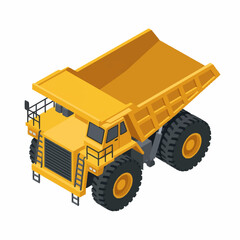 Large yellow mining dump truck isometric illustration. © karina