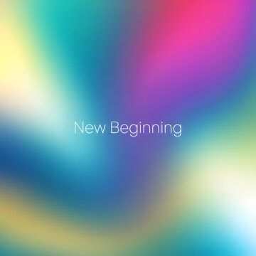 soft gradient background with new beginning motivational text overlay