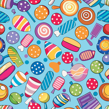 Vector illustration of a Colorful candy pattern design.