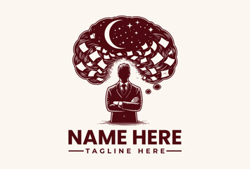 Businessman with creative thought process illustration. © vectorvovdesign