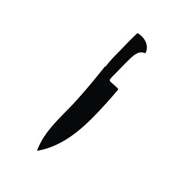 Chef's knife silhouette icon vector flat design.