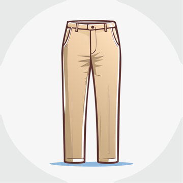 Flat illustration of beige chino pants