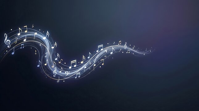 Abstract musical wave with musical notes for music promotion and advertising