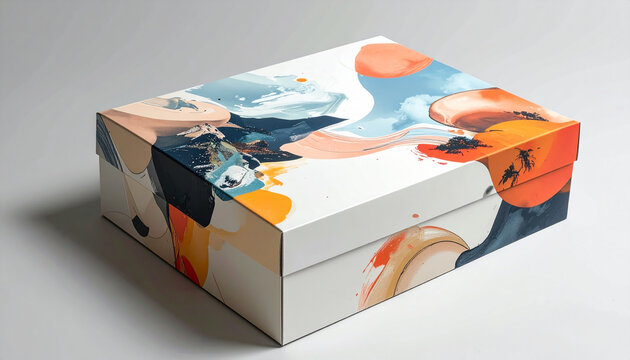 Abstract art decorated box