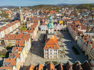 Jelenia Góra, Dolny Śląsk, Ratusz, stare miasto, starówka.  © Maciej Chyra