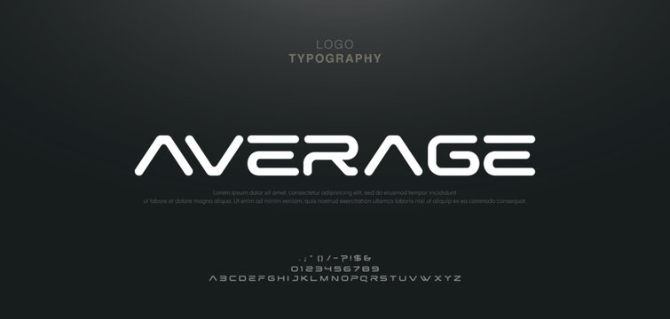 Abstract technology scifi game science futuristic typography sport, fashion, brand, creative logos fonts. vector illustration