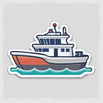 Cartoon Tugboat Illustration