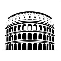 Naklejka premium Italy Colosseum Landmark Geometric Line Art