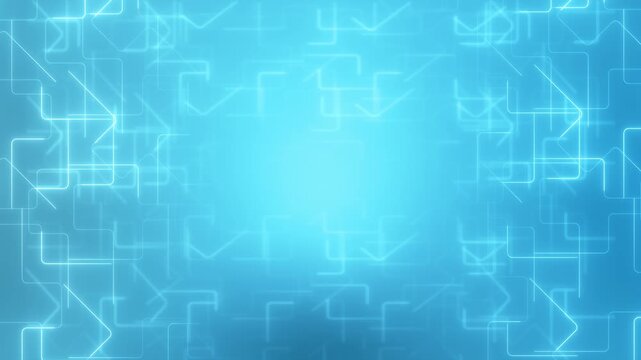 Light blue tech pattern background soft geometric lines, glowing corners, and clean abstract copy space. for corporate videos, medical titles, technology presentations, app promos, and modern overlays