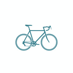Fototapeta premium Teal Blue Road Bicycle Icon Isolated on White Background Vector Illustration