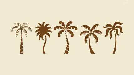 Obraz premium Brown palm tree silhouettes on beige background