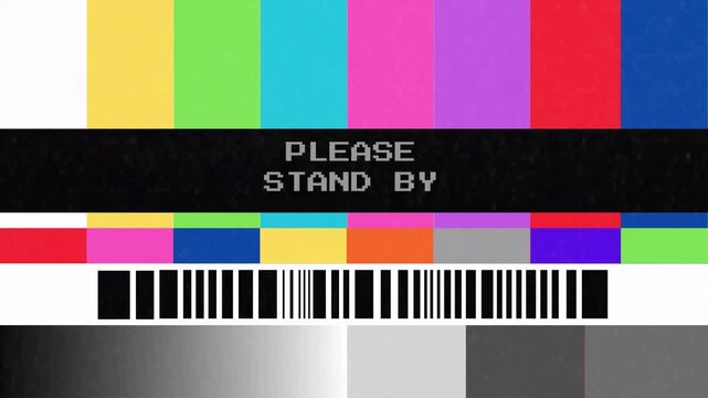 Vintage Television Broadcast Test Pattern with Stand By Message