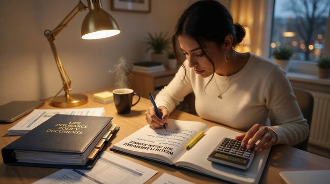 Using life insurance to build wealth a comprehensive guide home office informative content cozy environment close-up viewpoint