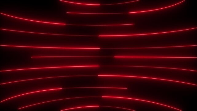 Neon lights blinking lines moving animation. Seamless loop animation of glowing neon line. 4k animation Horizontal glowing colorful neon line animation - 4k black background icon animation