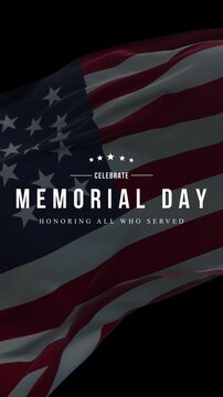 Memorial day background. Happy memorial day. Flag USA. Honoring all who served banner for memorial day. Perfect for vertical social network reels and stories
