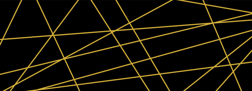 Abstract line pattern with gold straight geometric and chaos messy chaotic. Random lines interior with element wall illustration and design artistic diagonal. Luxury vector abstract with edgy.
