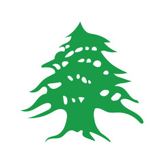 Fototapeta premium The official green Lebanon Cedar tree vector. Representing holiness, eternity, and peace, this icon is the central symbol of Lebanon’s national identity and its ancient natural heritage.