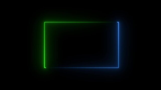 white laser effect neon glowing frame background. repetitive motion animation and flashing. Bright neon light effect isolated - 4k black background icon animation