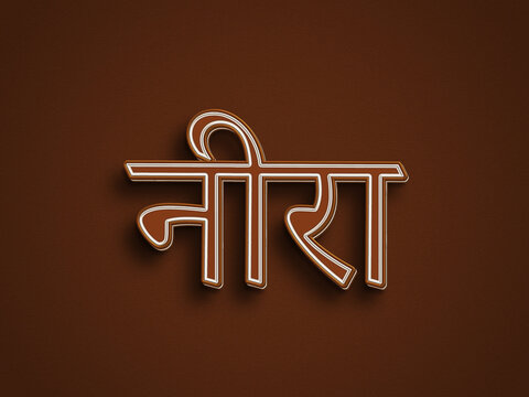 Chocolate text effect of Hindi name Neera.	