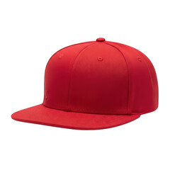 Fototapeta premium Red baseball cap on a plain background