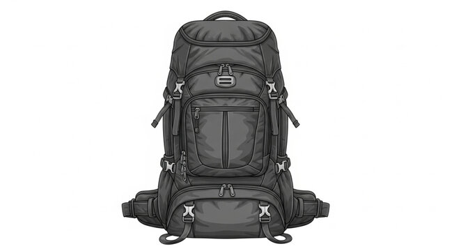Large black hiking backpack for outdoor adventures.