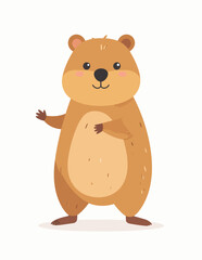 Obraz premium Cute Quokka Exercising Fitness Cartoon Vector Illustration