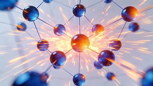 Abstract network of interconnected spheres