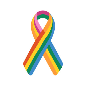 Rainbow Pride Ribbon Symbol of Support and Equality