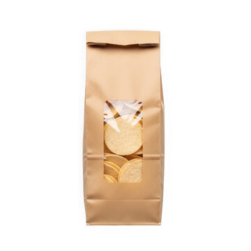 Brown paper bag with crackers