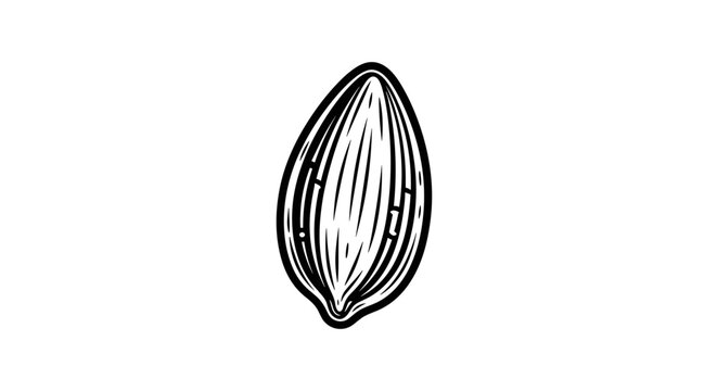 Vector Pinocut A single sunflower seed, isolated against a simple background.