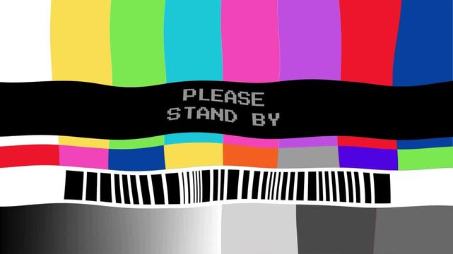 Retro broadcast signal test pattern Please stand by for transmission