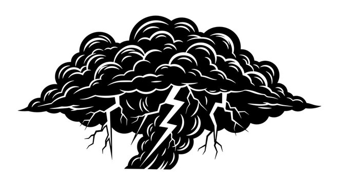 Vector Pinocut A dramatic illustration of a thundercloud and lightning.