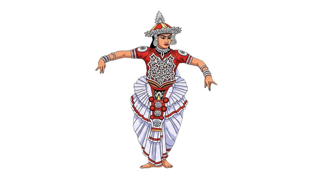 vector illustration of a kandian dancer