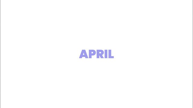 The word APRIL is prominently displayed on a plain surface