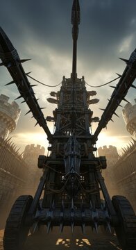 Giant Medieval Siege Engine Ready for Attack